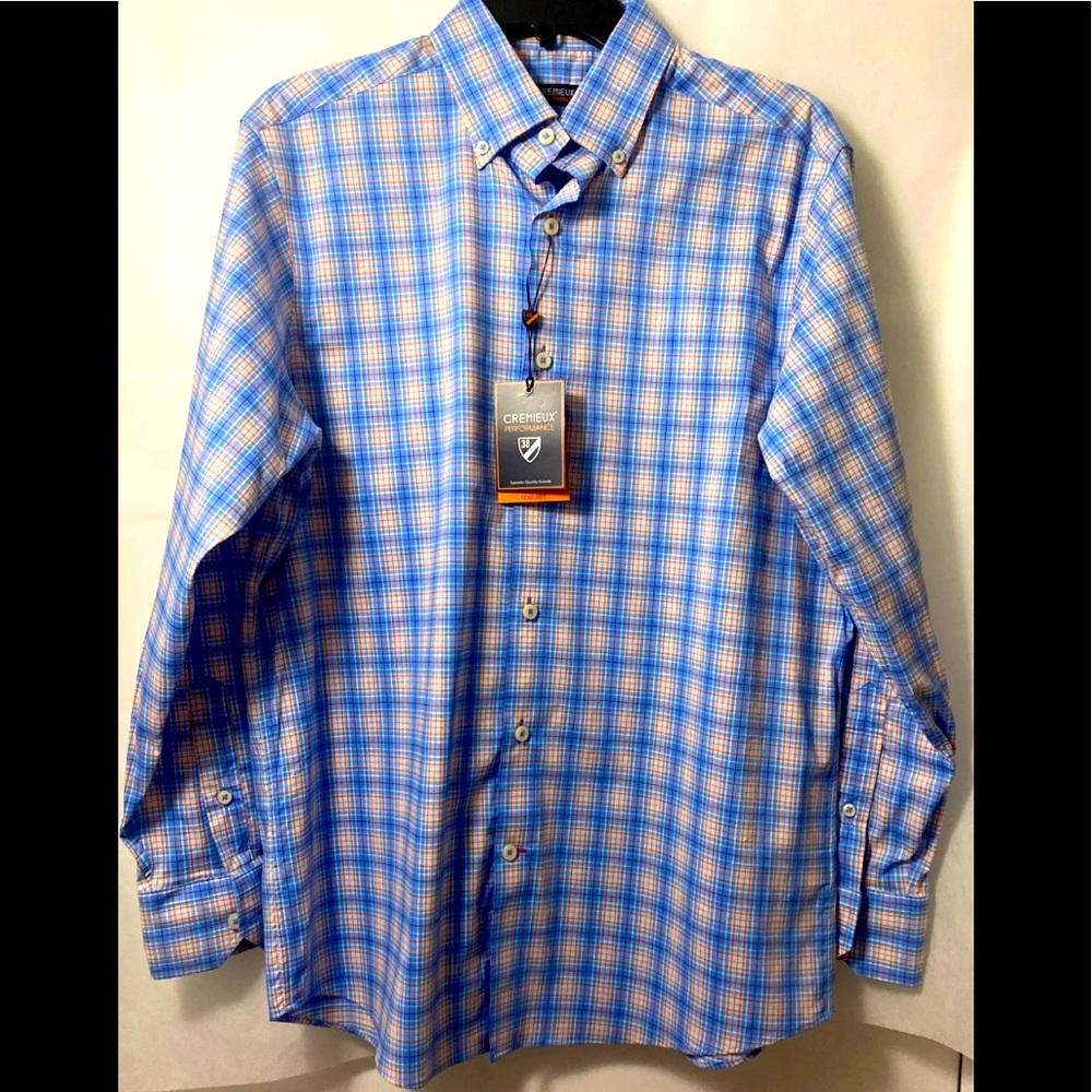 NWT Cremieux Men Long Sleeve Plaid Shirt Medium